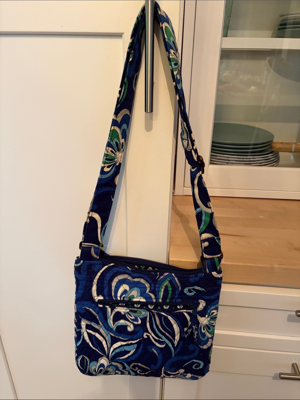 Blue, white, and gray, Vera Bradley Crossbody Bag